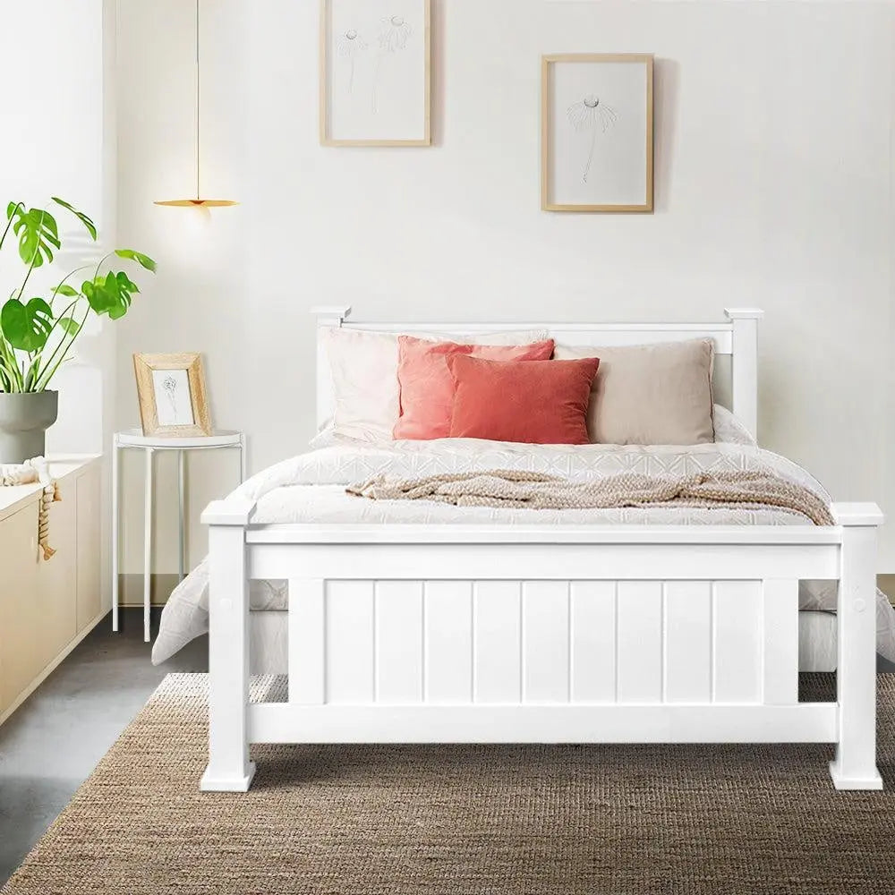 Metal Bed Frame King Single Size Platform Foundation Mattress Base Leo Black Deals499