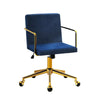 Office Chair Velvet Fabric Computer Chairs Armchair Vintage Work Study Home Blue Deals499