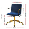 Office Chair Velvet Fabric Computer Chairs Armchair Vintage Work Study Home Blue Deals499