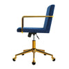 Office Chair Velvet Fabric Computer Chairs Armchair Vintage Work Study Home Blue Deals499