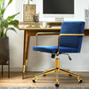Office Chair Velvet Fabric Computer Chairs Armchair Vintage Work Study Home Blue Deals499