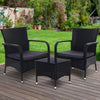 Outdoor Furniture Patio Set Wicker Outdoor Conversation Set Chairs Table 3PCS Deals499