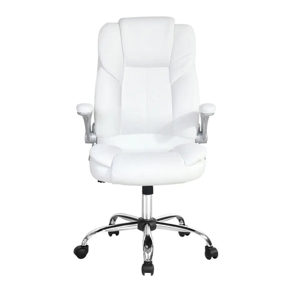 PU Leather Executive Office Desk Chair - White Deals499