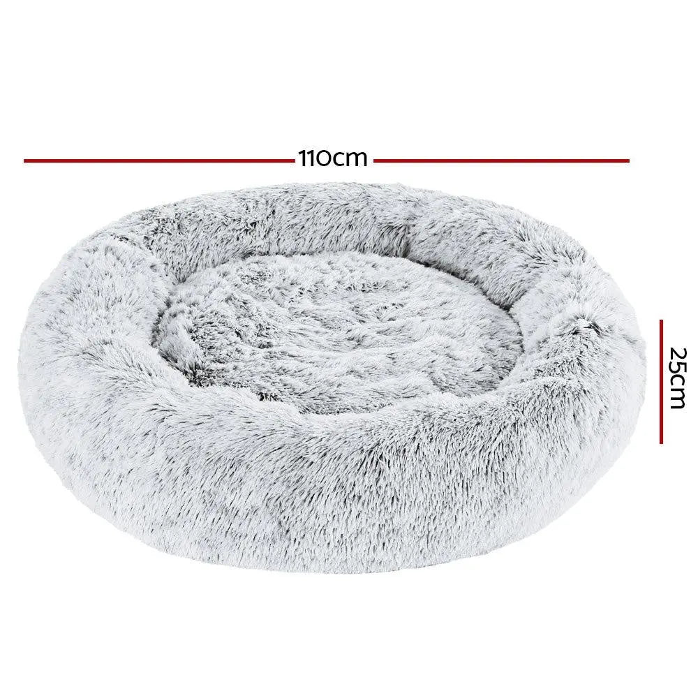 Pet Bed Dog Cat Calming Bed Extra Large 110cm Charcoal Sleeping Comfy Washable Deals499