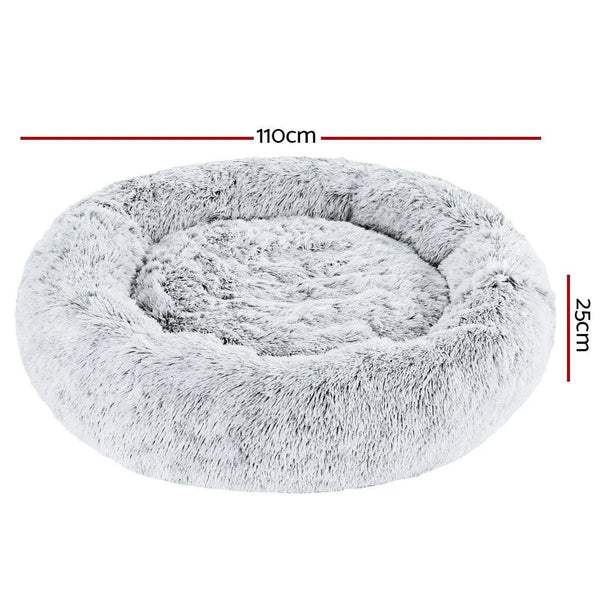 Pet Bed Dog Cat Calming Bed Extra Large 110cm Charcoal Sleeping Comfy Washable Deals499