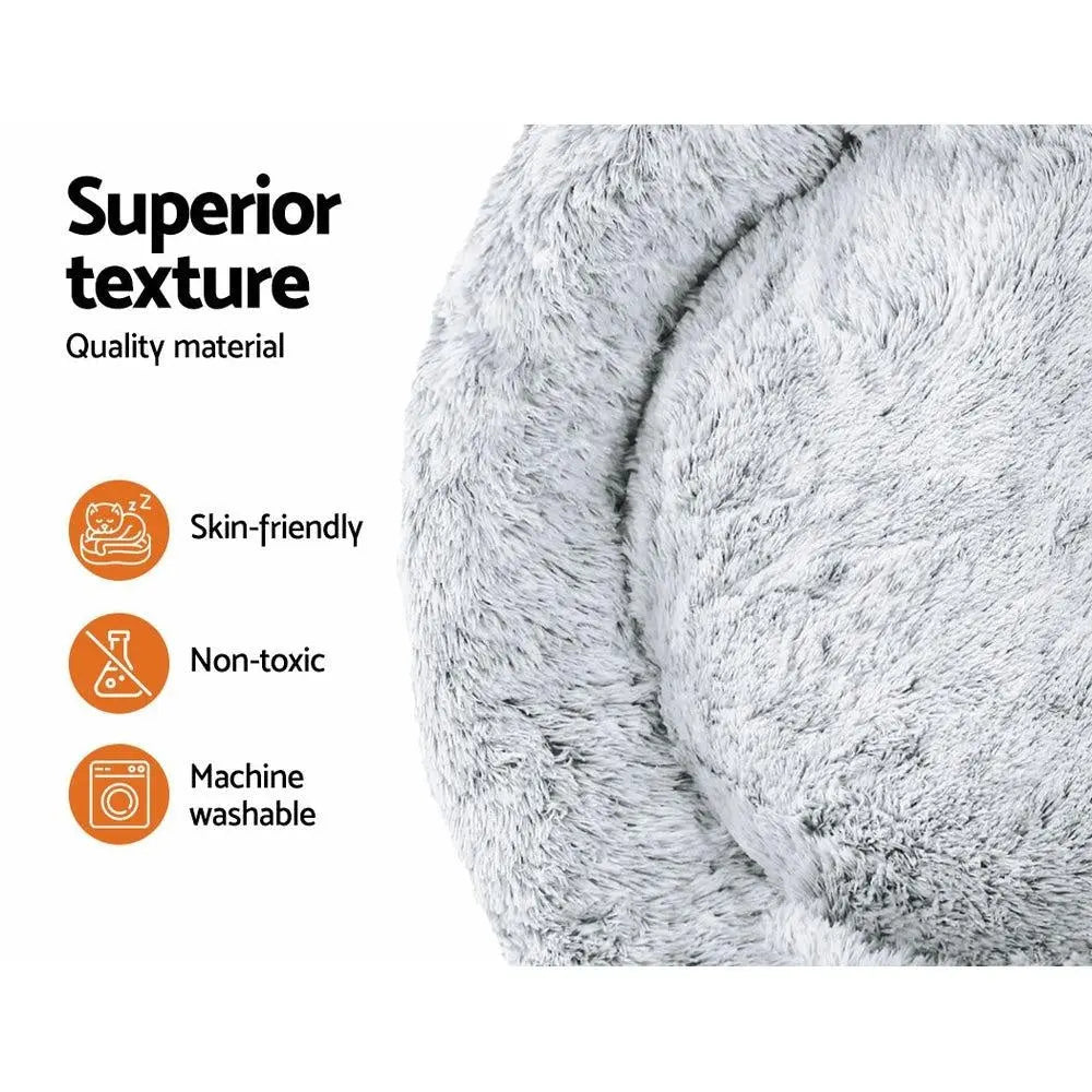 Pet Bed Dog Cat Calming Bed Extra Large 110cm Charcoal Sleeping Comfy Washable Deals499