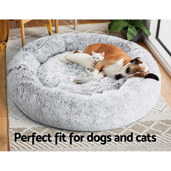 Pet Bed Dog Cat Calming Bed Extra Large 110cm Charcoal Sleeping Comfy Washable Deals499