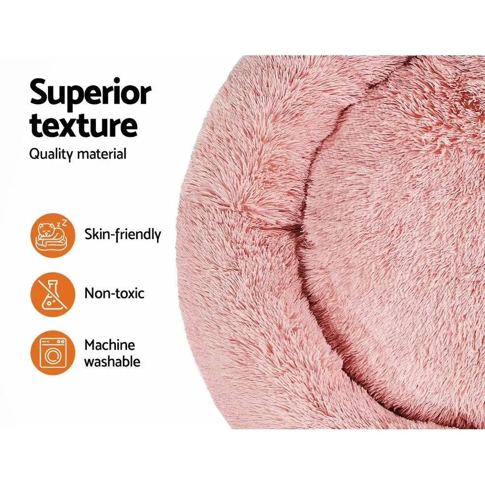 Pet Bed Dog Cat Calming Bed Extra Large 110cm Pink Sleeping Comfy Washable Deals499