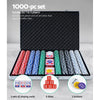 Poker Chip Set 1000PC Chips TEXAS HOLD'EM Casino Gambling Dice Cards Deals499