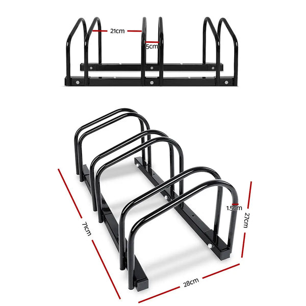 Portable Bike 3 Parking Rack Bicycle Instant Storage Stand - Black Deals499