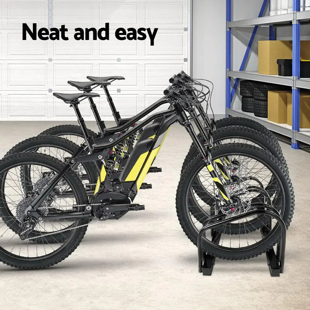 Portable Bike 3 Parking Rack Bicycle Instant Storage Stand - Black Deals499