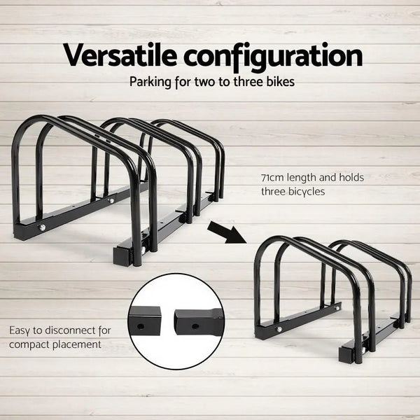 Portable Bike 3 Parking Rack Bicycle Instant Storage Stand - Black Deals499