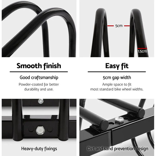 Portable Bike 3 Parking Rack Bicycle Instant Storage Stand - Black Deals499