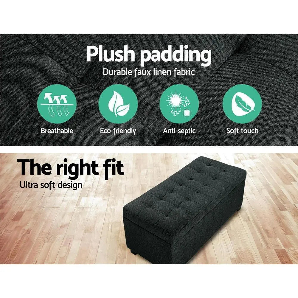 Premium Storage Ottoman - Charcoal Deals499