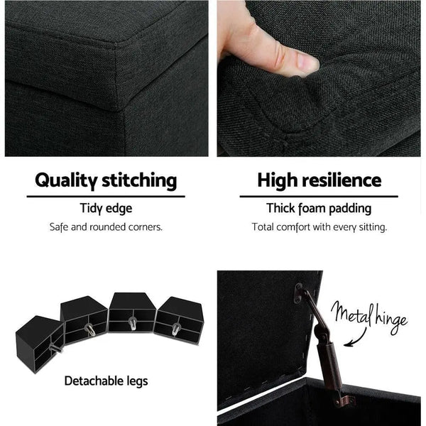 Premium Storage Ottoman - Charcoal Deals499