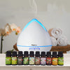 Purespa Diffuser Set With 10 Pack Diffuser Oils Humidifier Aromatherapy - White Deals499
