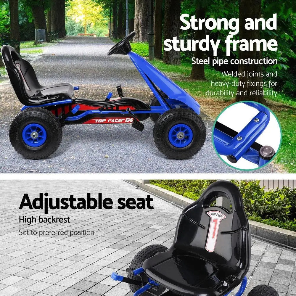 Rigo Kids Pedal Go Kart Car Ride On Toys Racing Bike Rubber Tyre Adjustable Seat Deals499