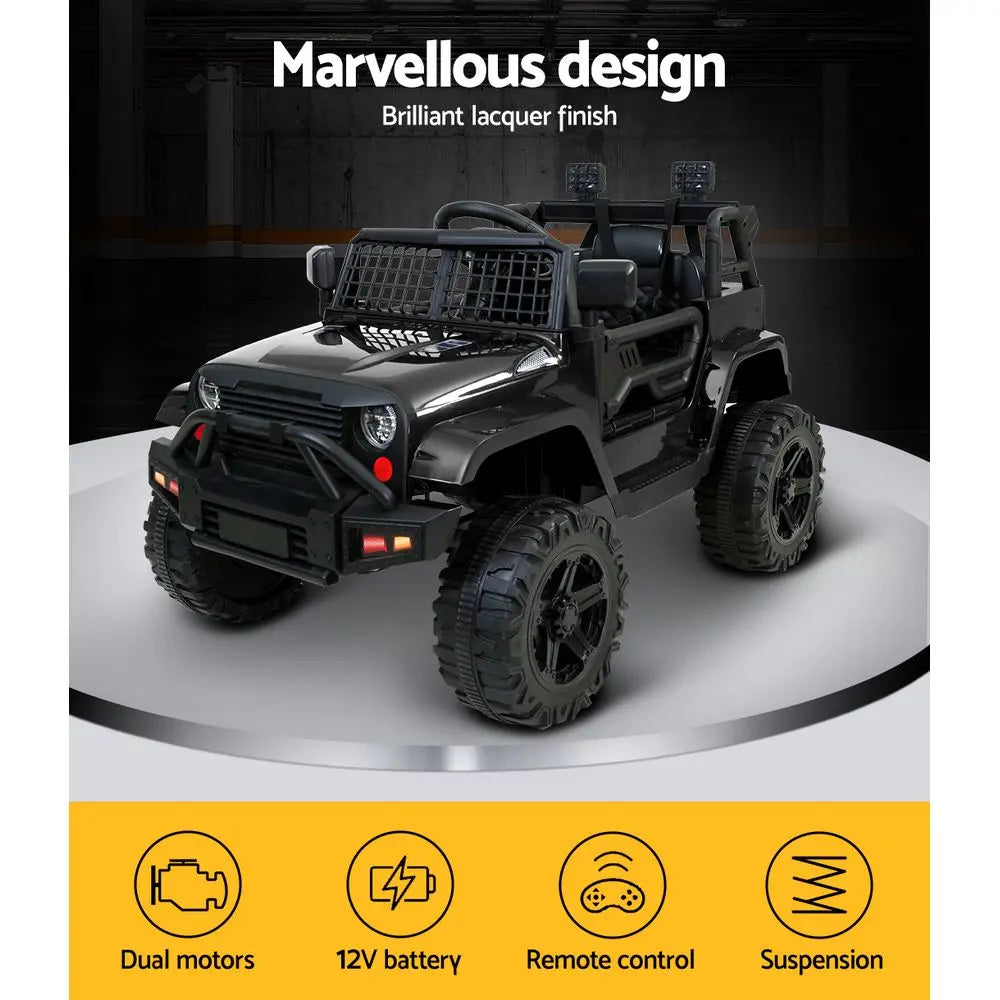 Rigo Kids Ride On Car Electric 12V Car Toys Jeep Battery Remote Control Black Deals499