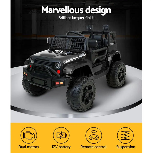 Rigo Kids Ride On Car Electric 12V Car Toys Jeep Battery Remote Control Black Deals499