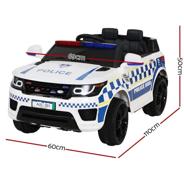 Rigo Kids Ride On Car Inspired Patrol Police Electric Powered Toy Cars White Deals499