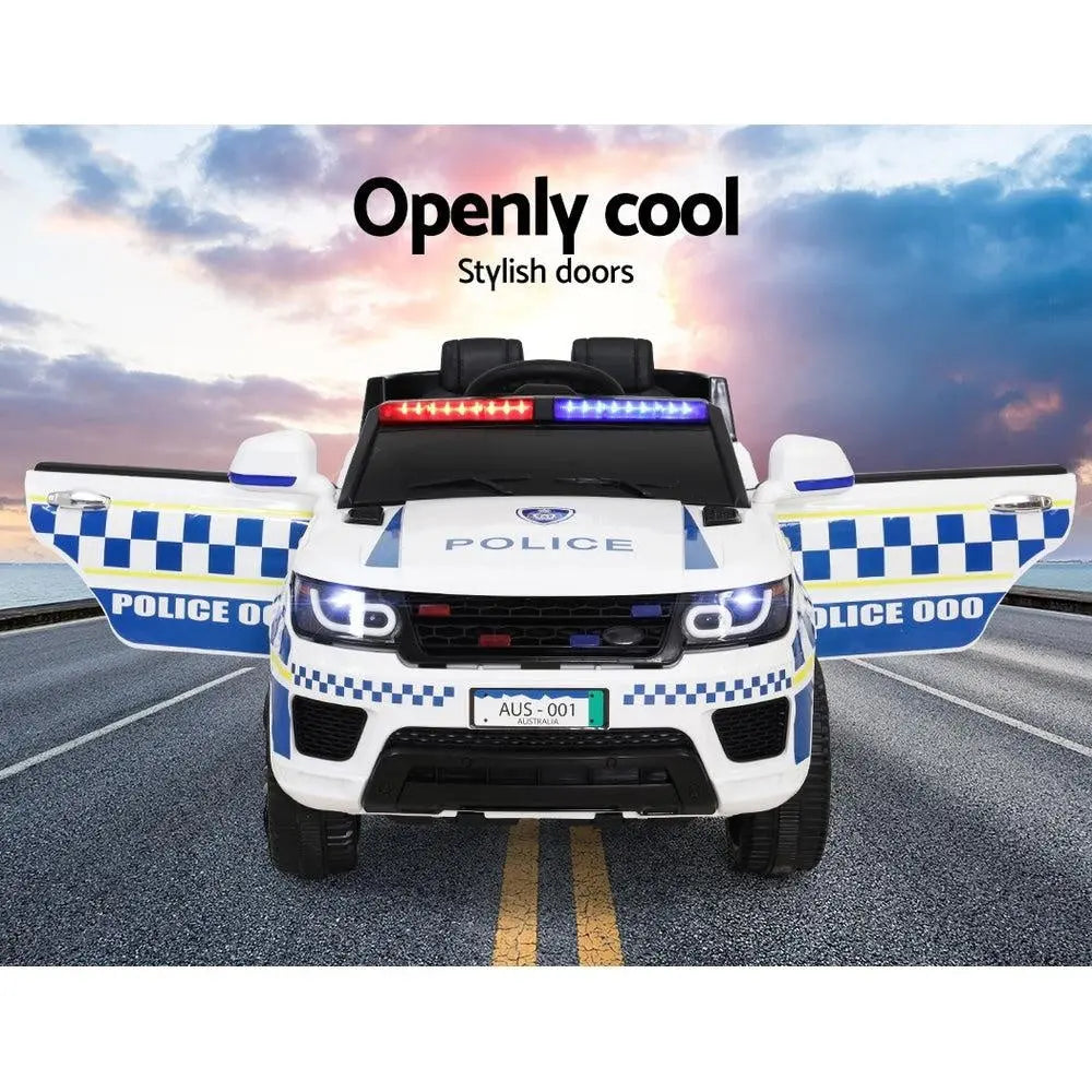 Rigo Kids Ride On Car Inspired Patrol Police Electric Powered Toy Cars White Deals499