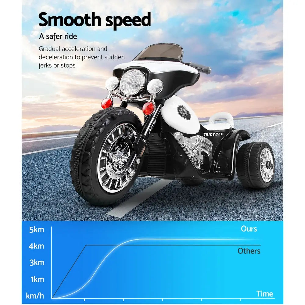 Rigo Kids Ride On Motorbike Motorcycle Toys Black White Deals499
