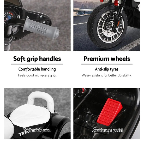 Rigo Kids Ride On Motorbike Motorcycle Toys Black White Deals499