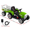 Rigo Ride On Car Tractor Trailer Toy Kids Electric Cars 12V Battery Green Deals499