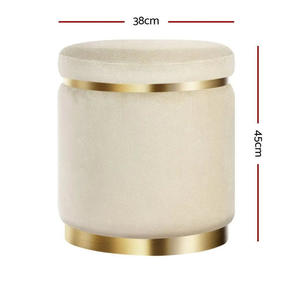 Round Velvet Foot Stool Ottoman Foot Rest Pouf Pouffe Padded Seat Footstool Deals499