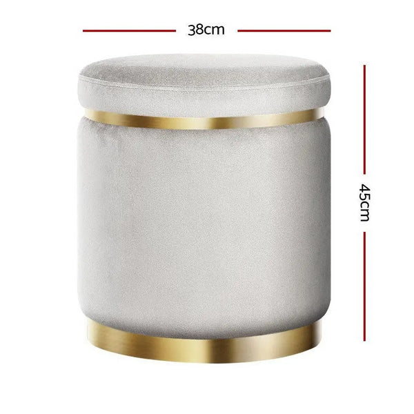 Round Velvet Ottoman Foot Stool Foot Rest Pouffe Pouf Padded Seat Living Room Deals499
