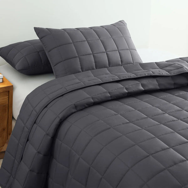 Royal Comfort Coverlet Set Bedspread Soft Touch Easy Care Breathable 3 Piece Set - Queen - Charcoal from Deals499 at Deals499
