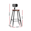 Set of 2 Artiss Bar Stools Pinewood Metal - Black and Wood Deals499