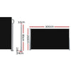 Set of 2 Instahut Side Awning Sun Shade Outdoor Blinds Retractable Screen 2X3M BK Deals499