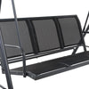 Swing Chair Outdoor Furniture Hanging Chairs Hammock 3 Seater Canopy Garden Bench Seat Patio Gardeon Lounger Cushion Backyard Park Black Gardeon