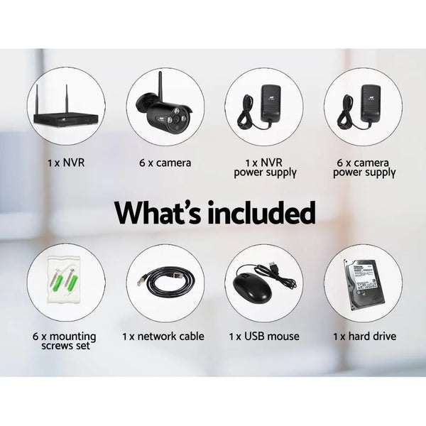 UL-tech CCTV Wireless Security Camera System 8CH Home Outdoor WIFI 6 Bullet Cameras Kit 1TB Deals499