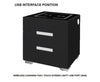 Smart Bedside Tables Side 3 Drawers Wireless Charging USB Right Hand Nightstand LED Light AU Black from Deals499 at Deals499