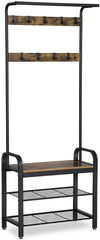 VASAGLE Coat Rack Stand Height 183 cm Rustic Brown and Black HSR40B Deals499