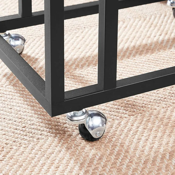 VASAGLE End Table Side Table Coffee Table with Steel Frame and Castors Rustic Brown and Black LNT50X Deals499