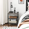 VASAGLE Set of 2 Charcoal Gray and Black Side Table with Adjustable Mesh Shelves LET024B04 Deals499