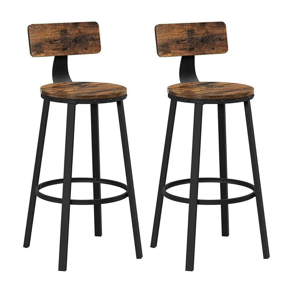 VASAGLE Tall Bar Stools Set of 2 Bar Chairs Vintage Brown LBC026B01V1 Deals499