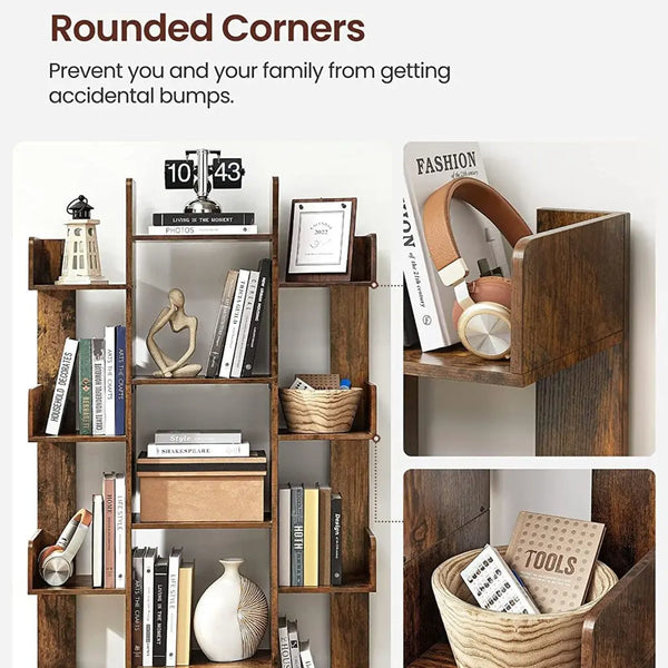 VASAGLE Tree-Shaped Bookcase with 13 Storage Shelves Rounded Corners Rustic Brown LBC67BXV1 Deals499