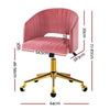 Velvet Office Chair Executive Computer Chair Adjustable Armchair Work Study Pink Deals499