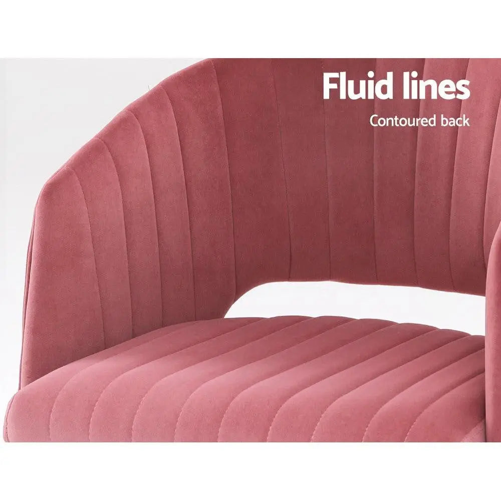 Velvet Office Chair Executive Computer Chair Adjustable Armchair Work Study Pink Deals499
