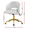 Velvet Office Chair Fabric Computer Chairs Armchair Vintage Work Study Home White Deals499