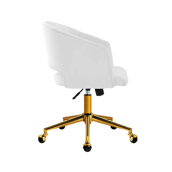 Velvet Office Chair Fabric Computer Chairs Armchair Vintage Work Study Home White Deals499