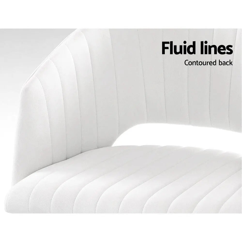 Velvet Office Chair Fabric Computer Chairs Armchair Vintage Work Study Home White Deals499