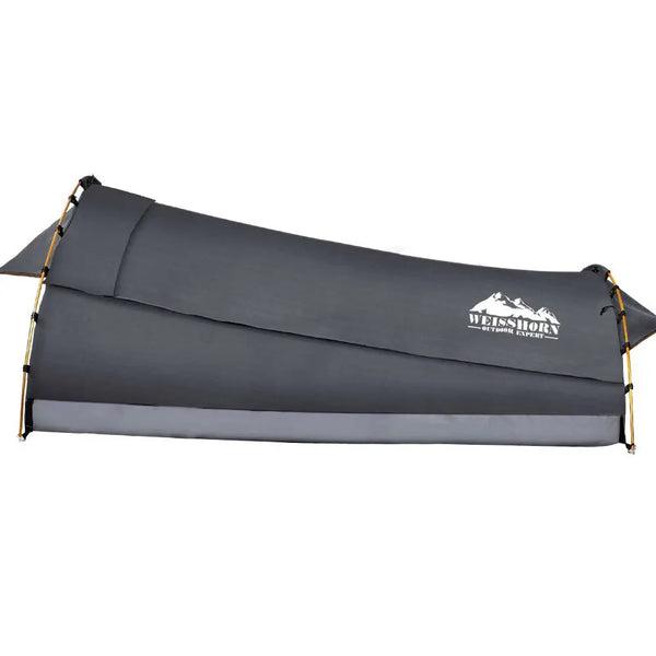 Weisshorn Camping Swags King Single Swag Canvas Tent Deluxe Dark Grey Large Deals499