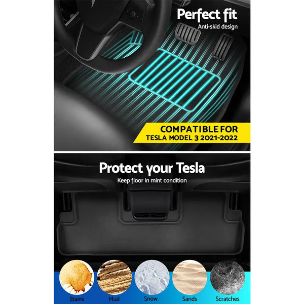Weisshorn Car Rubber Floor Mats for Tesla Model 3 Trunk Toolbox Cargo Mat Carpet Deals499