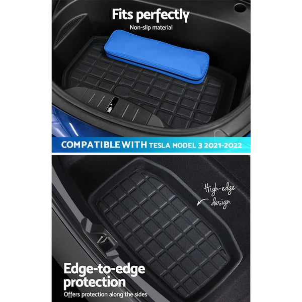 Weisshorn Car Rubber Floor Mats for Tesla Model 3 Trunk Toolbox Cargo Mat Carpet Deals499
