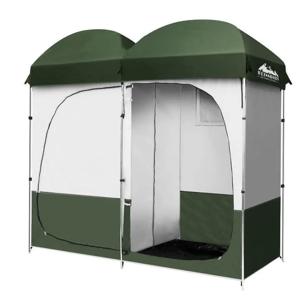 Weisshorn Double Camping Shower Toilet Tent Outdoor Portable Change Room Green Deals499